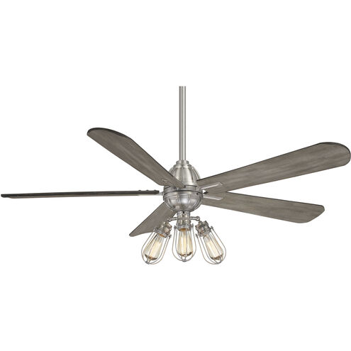 Alva 56 inch Brushed Nickel with Seashore Grey Blades Ceiling Fan