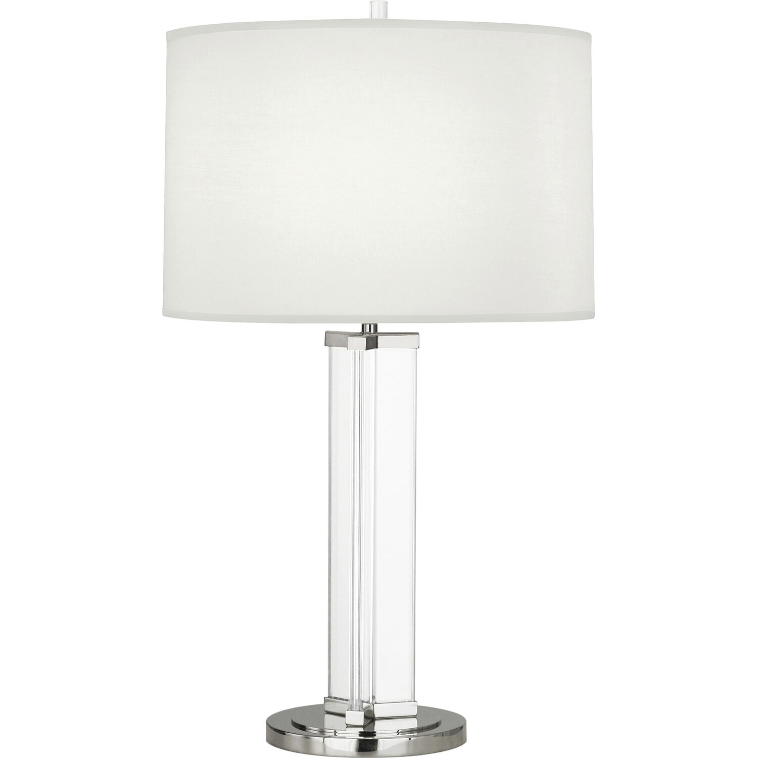 Fineas 28.75 inch 150 watt Clear Glass with Polished Nickel Table Lamp Portable Light in Ascot White
