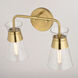Harper LED 15 inch Natural Brass Bathroom Light Wall Light