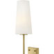 Saunders 1 Light 6.5 inch Lacquered Brass Bath Sconce Wall Light