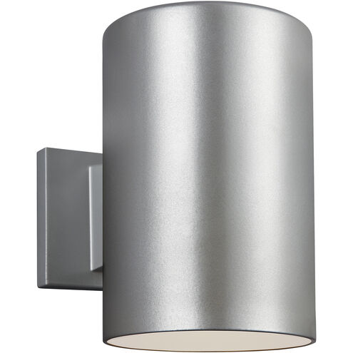 Outdoor Cylinders 1 Light 9 inch Painted Brushed Nickel Outdoor Wall Lantern