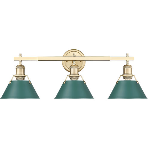 Orwell 3 Light 27.25 inch Brushed Champagne Bronze Bath Vanity Light Wall Light in Pine Green