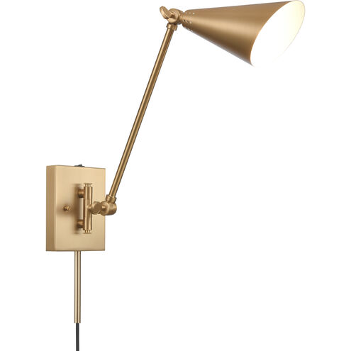 Whitmire 17.75 inch 60.00 watt Brushed Gold Swingarm Sconce Wall Light, Plug-In/Hardwire
