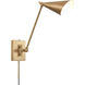 Whitmire 17.75 inch 60.00 watt Brushed Gold Swingarm Sconce Wall Light, Plug-In/Hardwire