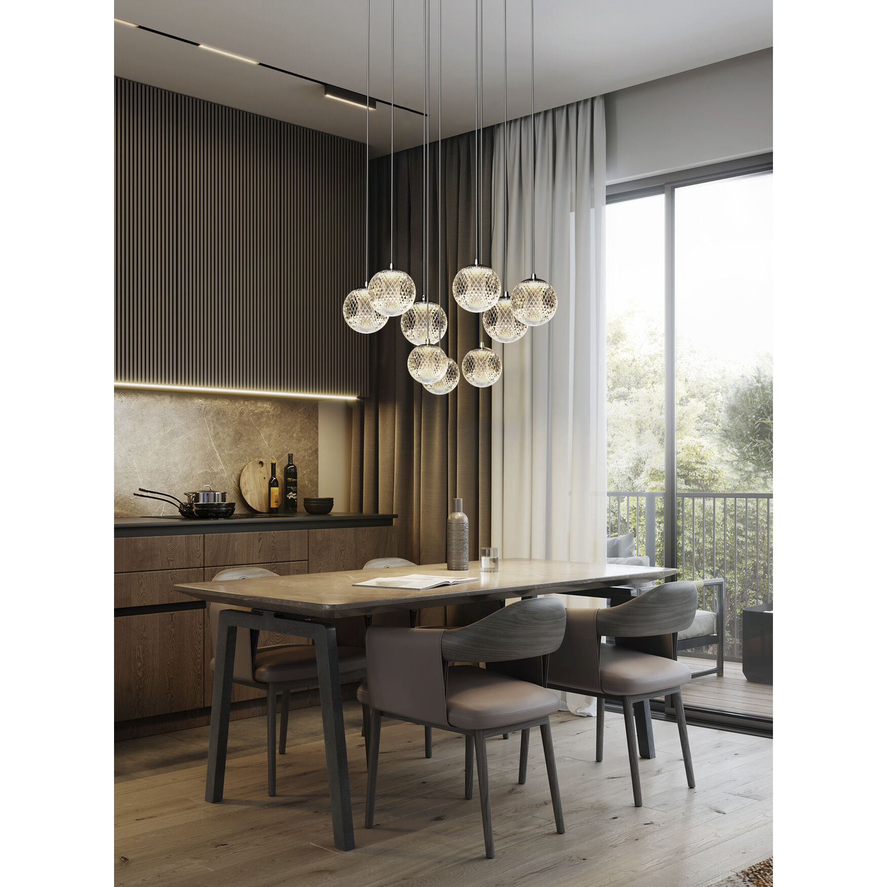 Meissa LED 15.75 inch Chrome Chandelier Ceiling Light