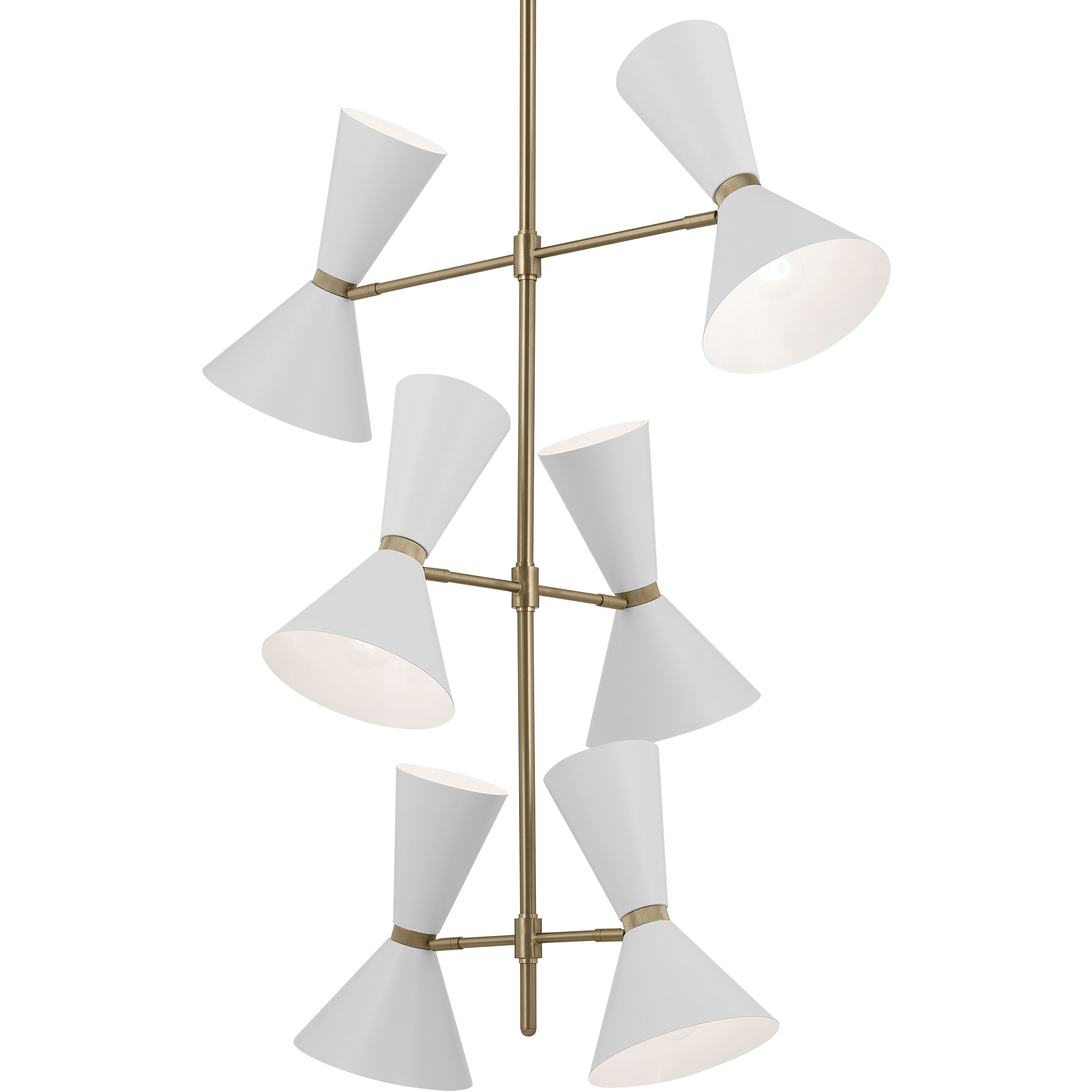 Phix LED 22.5 inch Champagne Bronze with White Foyer Chandelier Ceiling Light