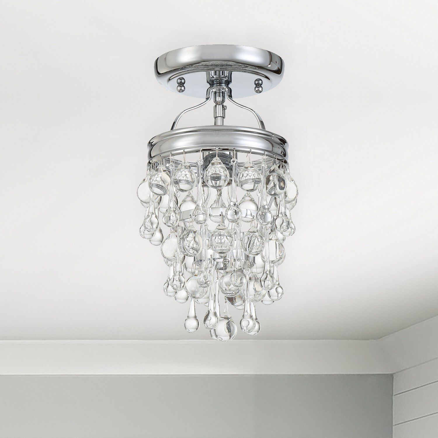 Calypso 1 Light 7.25 inch Polished Chrome Semi Flush Ceiling Light