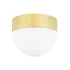 Adams 3 Light 14 inch Aged Brass Flush Mount Ceiling Light, Large