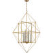 Connexions 8 Light 24 inch Gold Leaf with Silver Pendant Ceiling Light