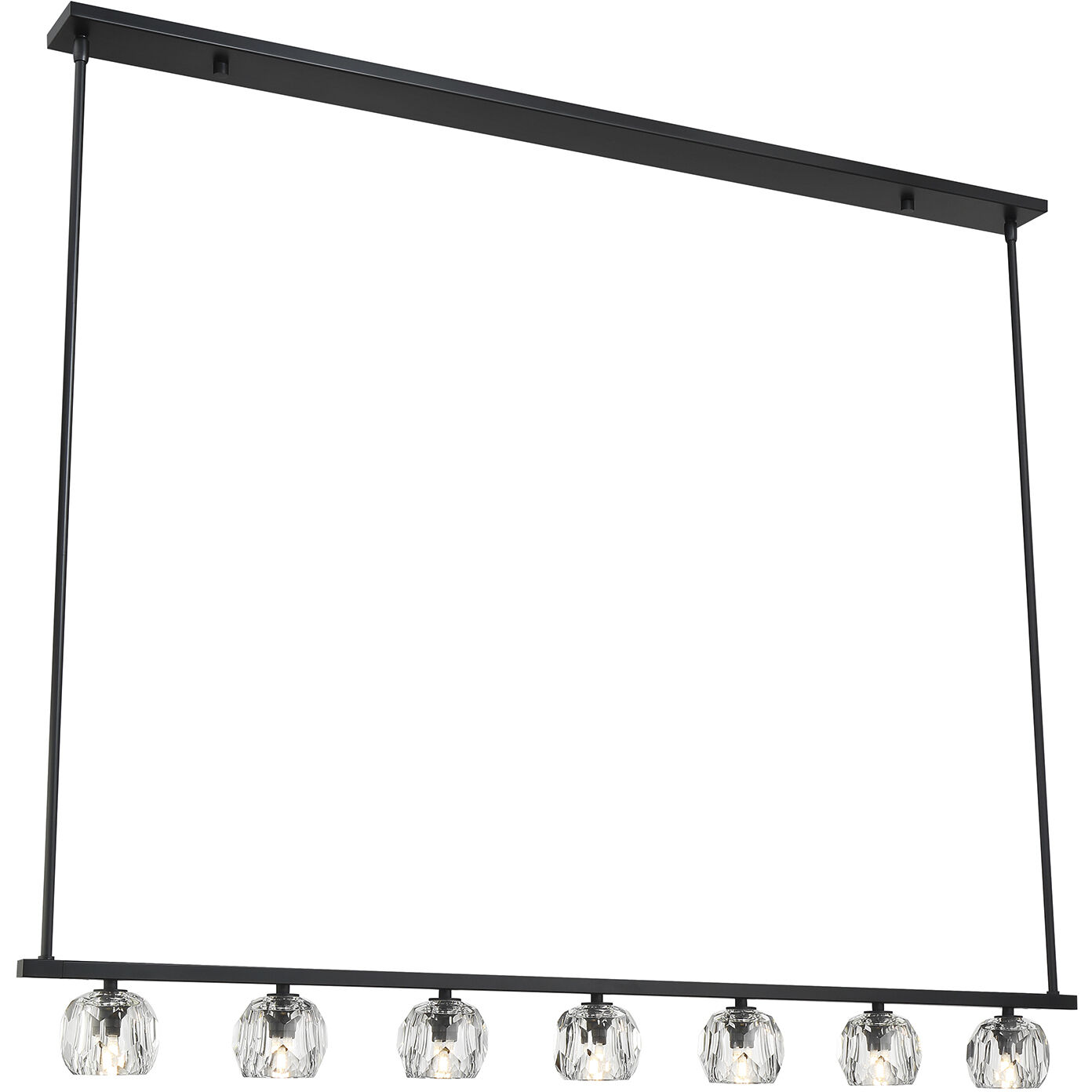 Aragon 7 Light 56 inch Matte Black Linear Chandelier Ceiling Light