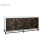 Stellenbosch 72 X 22 inch Dark Brown with White and Gold Credenza