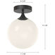 Alora Mood Nouveau 1 Light 7.88 inch Matte Black/Opal Matte Glass Flush Mount Ceiling Light