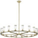 Revolve 18 Light 48.13 inch Clear Glass and Natural Brass Chandelier Ceiling Light