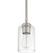 Stowe 1 Light 5 inch Brushed Polished Nickel Mini Pendant Ceiling Light