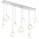 Gem LED Classic Silver Linear Pendant Ceiling Light in 3000K LED, Amber, Multi-Port