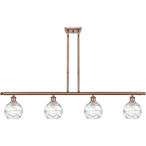 Ballston Small Deco Swirl LED 46 inch Antique Copper Island Light Ceiling Light, Ballston