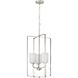 League 3 Light Brushed Nickel Foyer Chandelier Ceiling Light