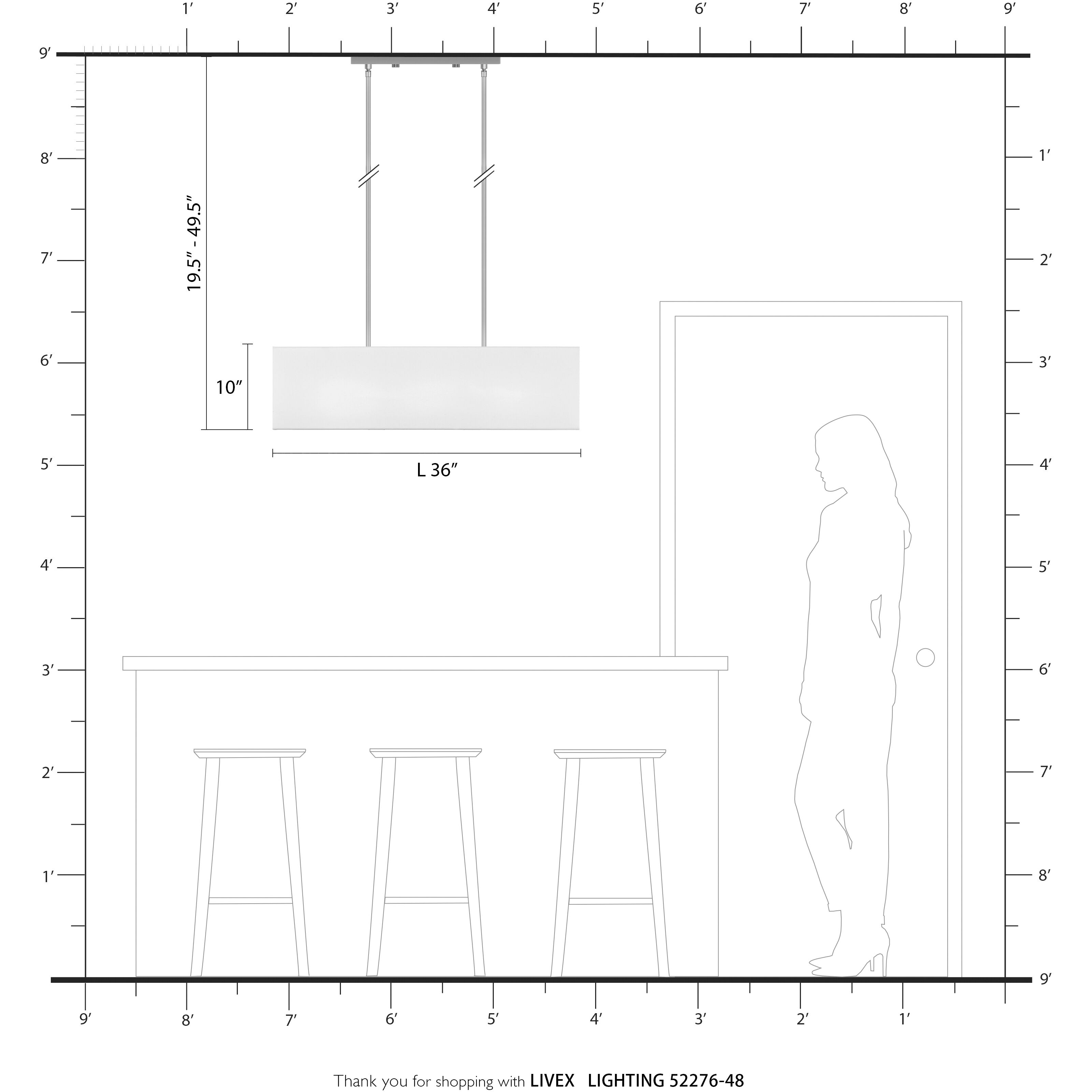 Summit 4 Light 36 inch Antique Gold Leaf Linear Chandelier Ceiling Light, Large