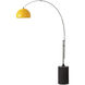 Tambo 92 inch 14 watt Satin Nickel and Black Oak Arc Floor Lamp Portable Light in Mustard Steel