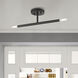 Copenhagen 2 Light 5.13 inch Black Semi-Flush Ceiling Light