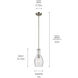 Everly 1 Light Brushed Nickel Pendant Ceiling Light
