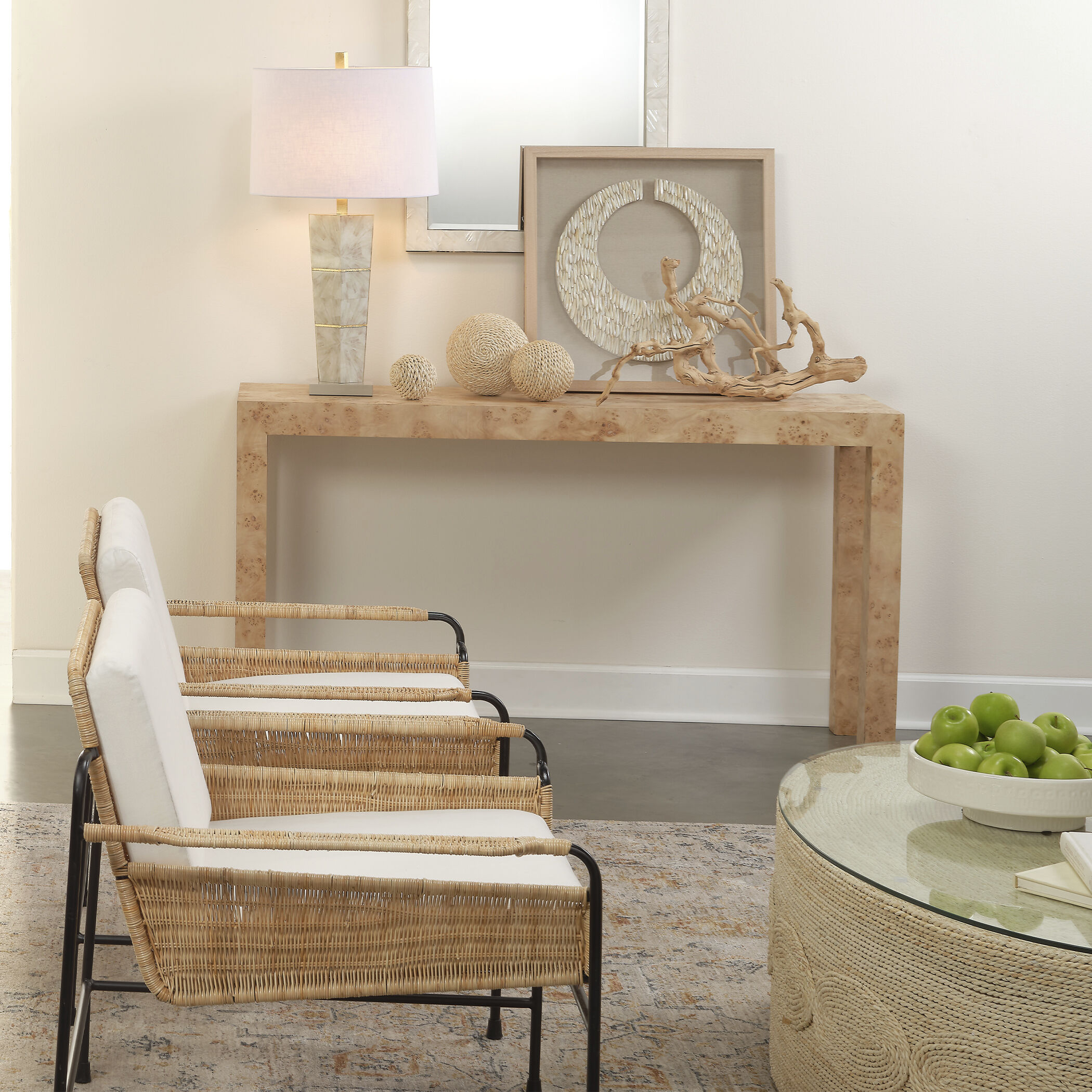 Barbados Oval 50 X 30 inch Off-White Coffee Table