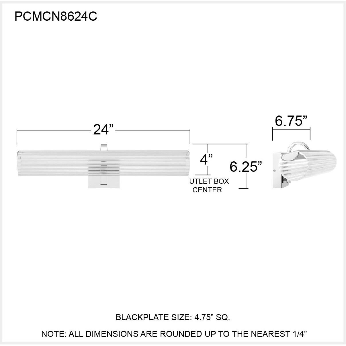 McNair LED 24 inch Polished Chrome Bath Light Wall Light