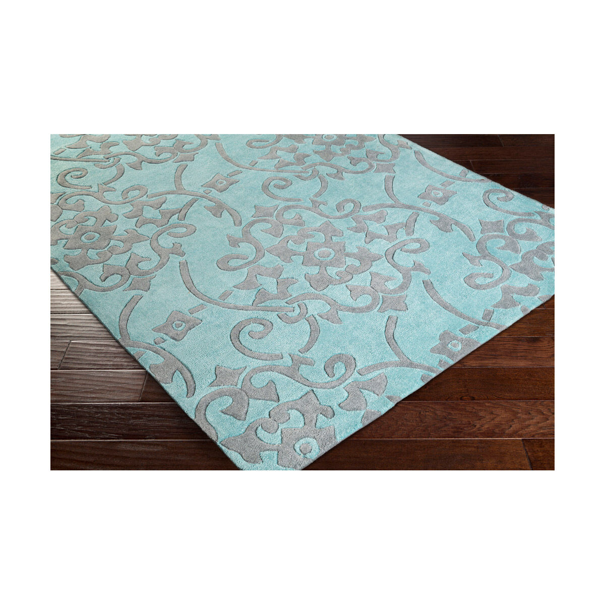 Cosmopolitan 36 X 24 inch Blue and Gray Area Rug, Polyester