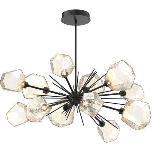 Gem LED 48.3 inch Matte Black Linear Pendant Ceiling Light in 3000K LED, Amber, Oval Starburst