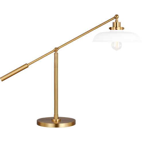C&M by Chapman & Myers Wellfleet 23.38 inch 9 watt Matte White and Burnished Brass Desk Lamp Portable Light in Matte White / Burnished Brass