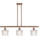Ballston Niagra 3 Light 36 inch Antique Copper Island Light Ceiling Light, Ballston