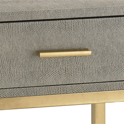 Shagreen 24 X 16 inch Gray with Gold Accent Table