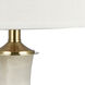 Island Cane 30 inch 150.00 watt White with Antique Brass and Clear Table Lamp Portable Light, Short