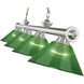 Cordon 4 Light 81.25 inch Brushed Nickel Billiard Ceiling Light in Green Acrylic