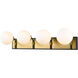 Parsons 4 Light 33 inch Matte Black/Olde Brass Bath Vanity Wall Light