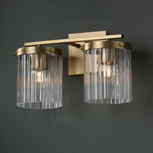 Vaughn 2 Light 14.5 inch Aged Brass Vanity Light Wall Light