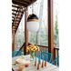 Capsule 1 Light 8 inch Matte Black and Textured Gold Outdoor Pendant