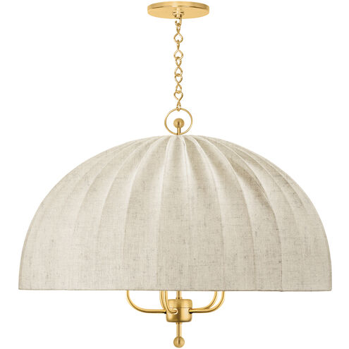 Palmetto 5 Light 30 inch Aged Brass Chandelier Ceiling Light