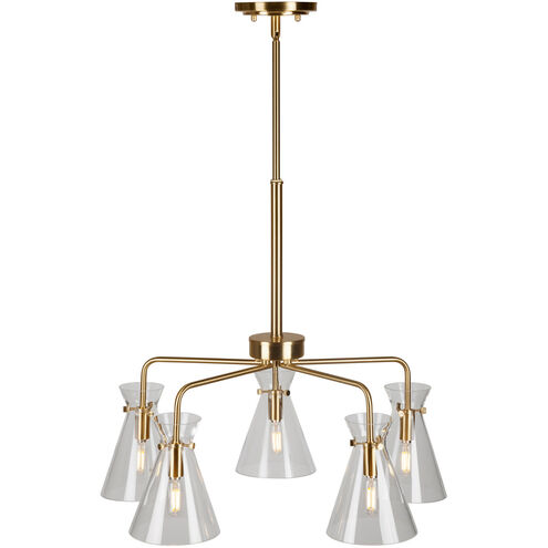 Beaker 5 Light 24 inch Soft Gold Chandelier Ceiling Light