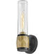 Ellison 5 inch Black with Heritage Brass Vanity Light Wall Light in Black / Heritage Brass