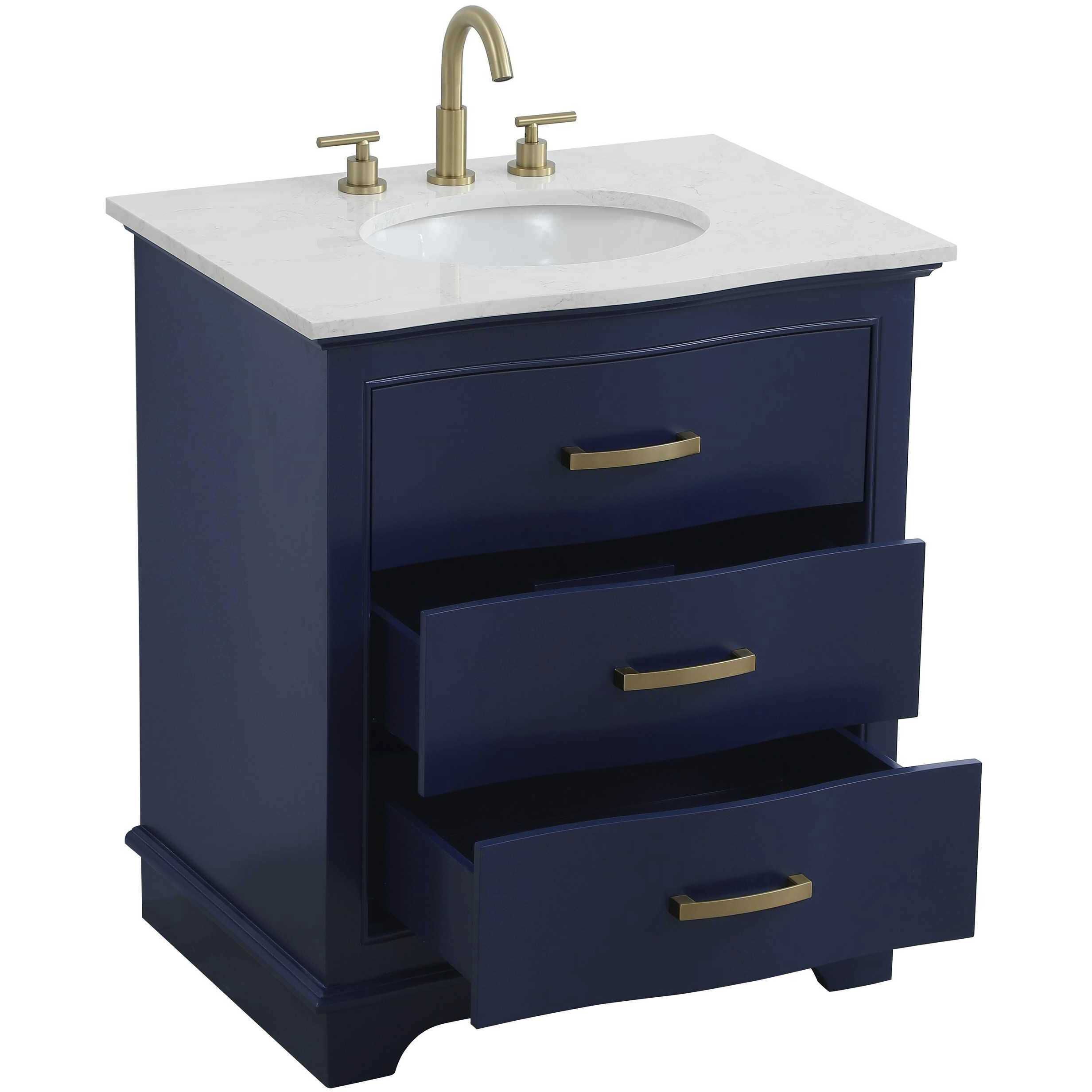 Knox 30 X 34 inch Blue Bathroom Vanity Cabinet