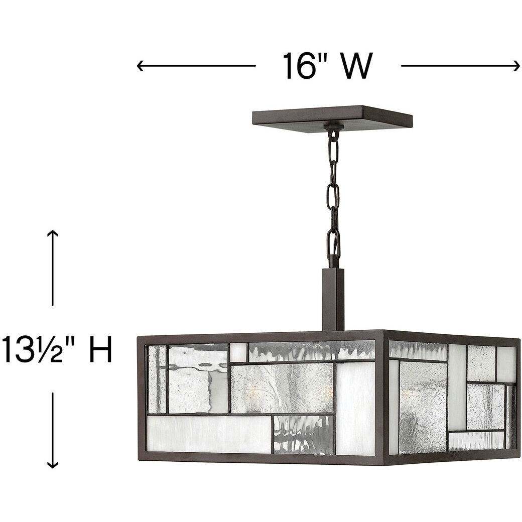 Mondrian 4 Light 16 inch Buckeye Bronze Indoor Semi-Flush Mount Ceiling Light, Convertible to Pendant