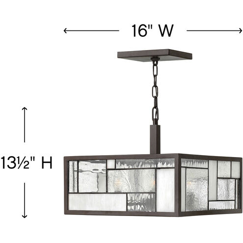 Mondrian LED 16 inch Buckeye Bronze Indoor Semi-Flush Mount Ceiling Light, Convertible to Pendant