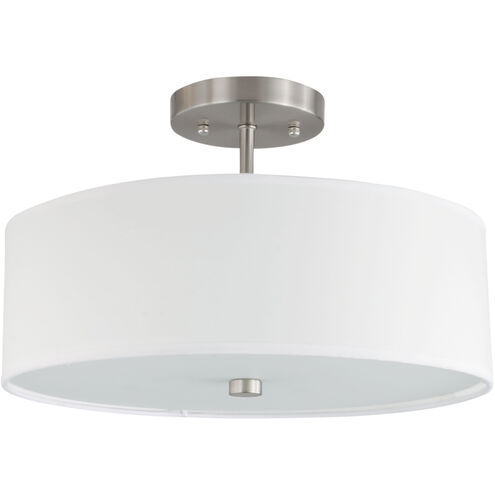 Everly 3 Light 14.25 inch Satin Chrome with White Semi-Flush Mount Ceiling Light