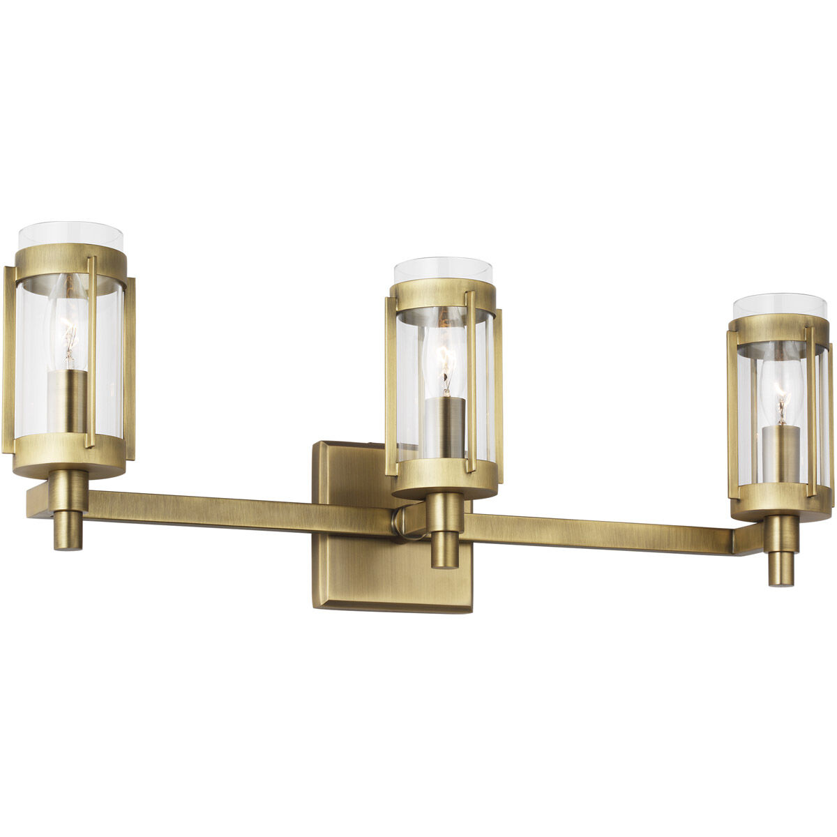Flynn 3 Light 23 inch Time Worn Brass Vanity Light Wall Light