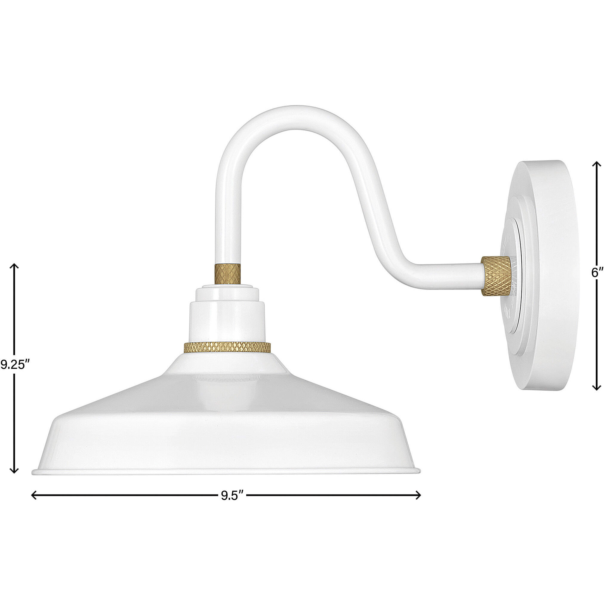 Foundry Classic Outdoor Barn Light in Gloss White, Gooseneck