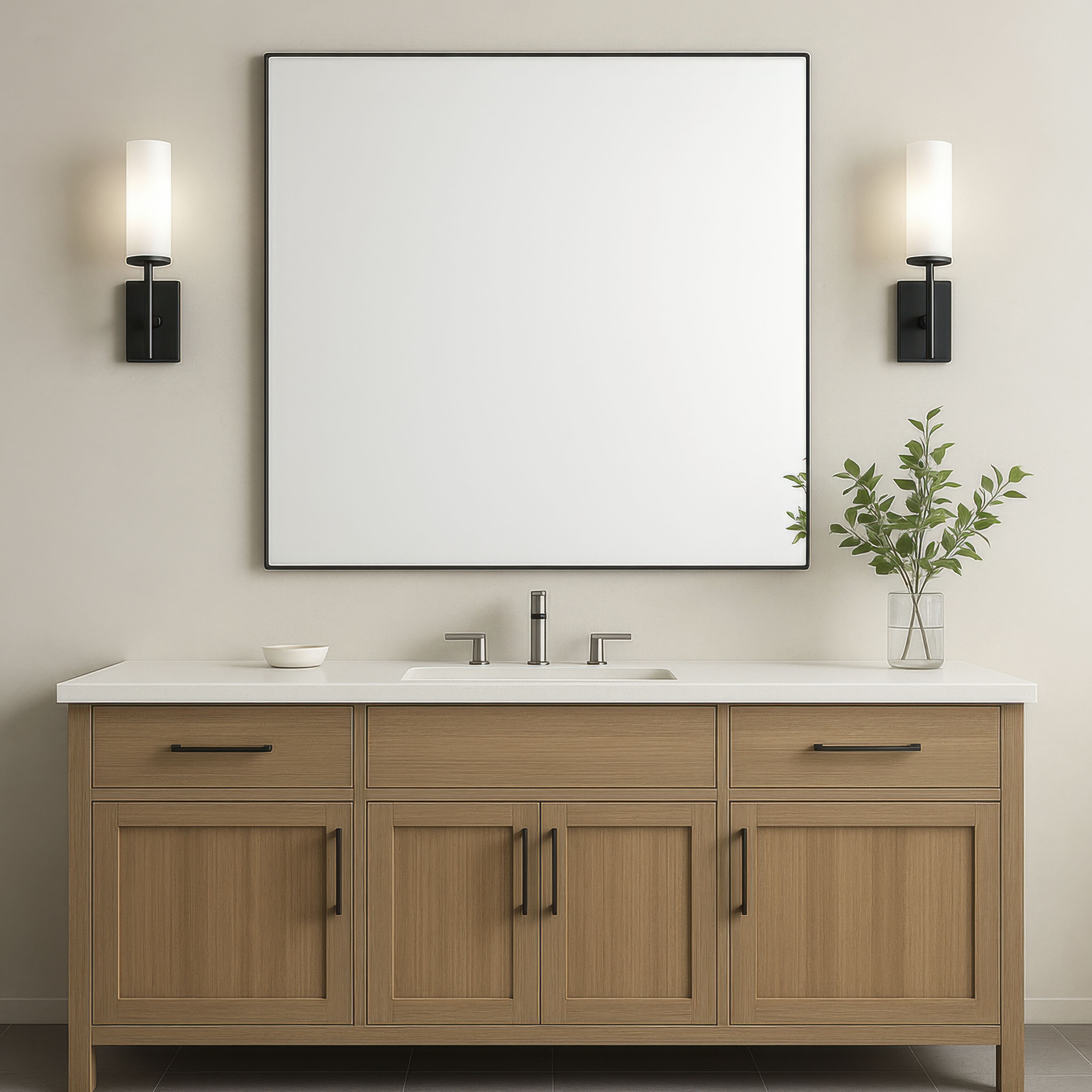 Kye 40 X 40 inch Black Wall Mirror, Varaluz Casa