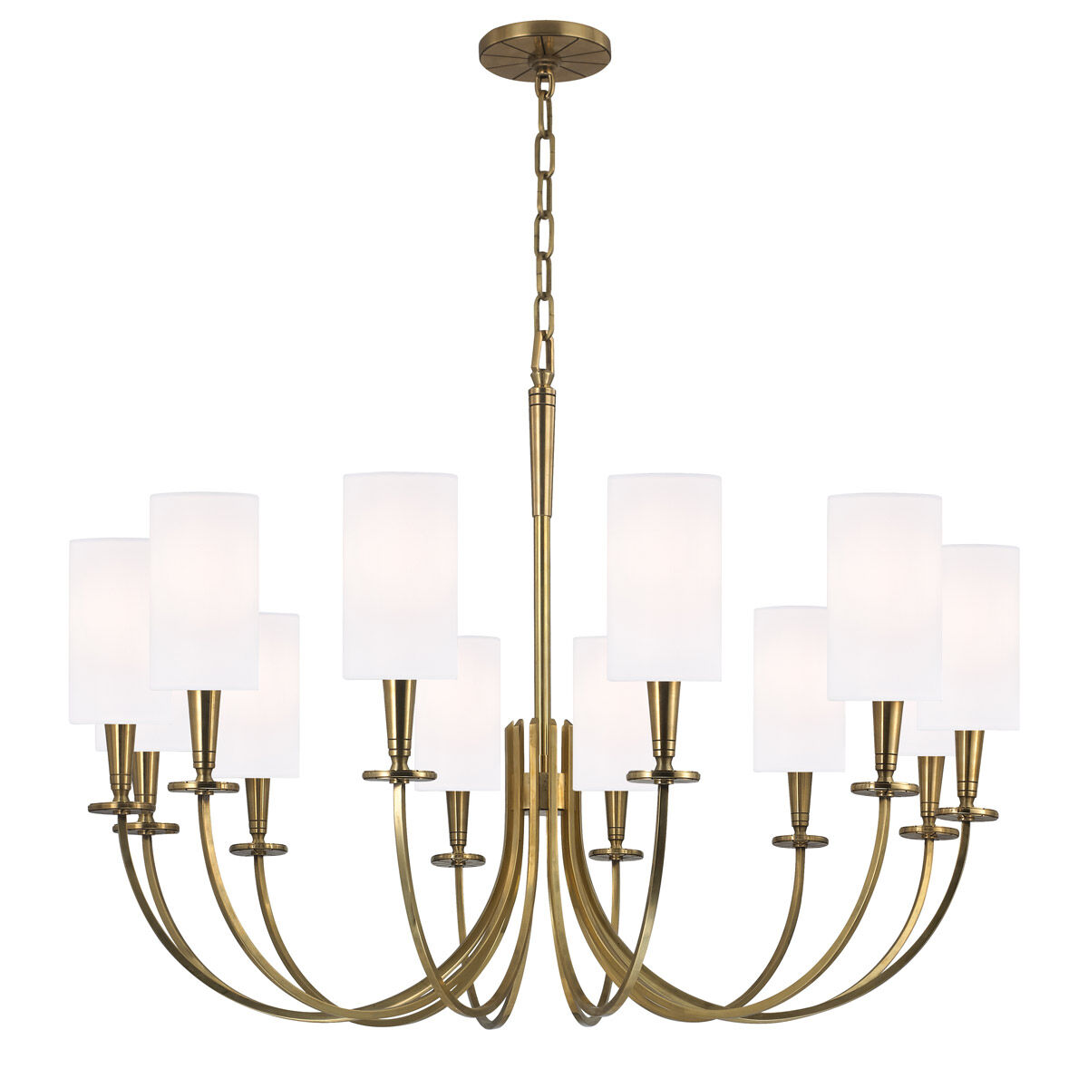 Mason 12 Light 34.5 inch Aged Brass Chandelier Ceiling Light