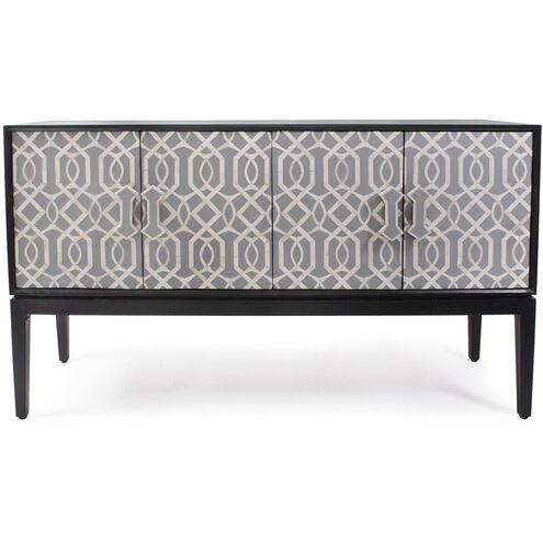Shearer 60 inch Black and Gray with White Credenza