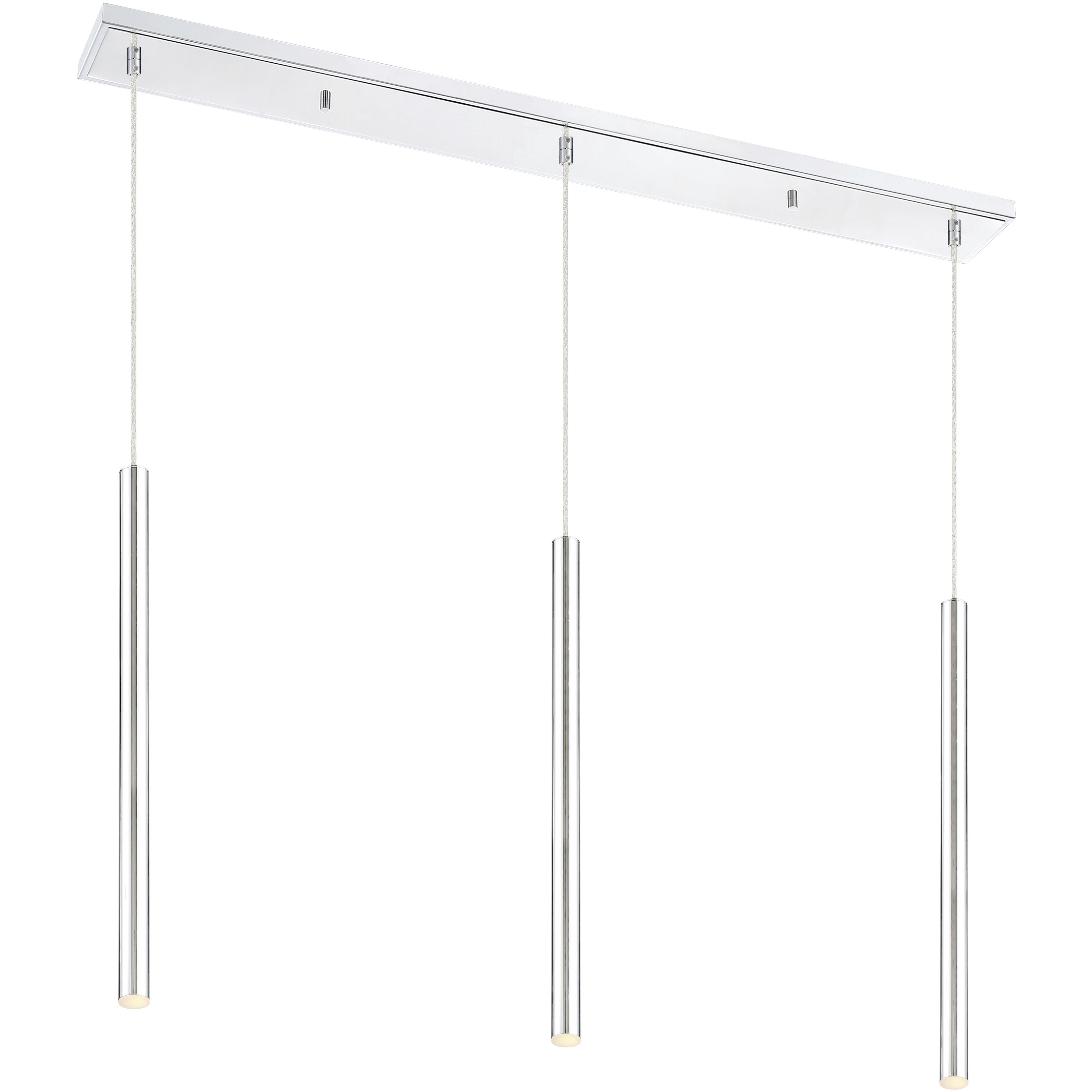 Forest LED 46 inch Chrome Linear Chandelier Ceiling Light in 3, 20, Chrome Steel